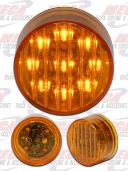 2'' LED AMBER 9 DIODES MARKER LIGHT RIBBED