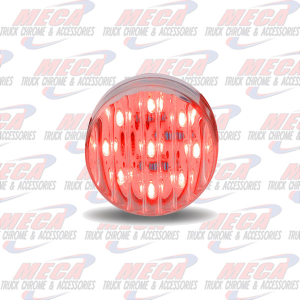 2'' LED CLEAR RED 9 DIODES MARKER LIGHT RIBBED