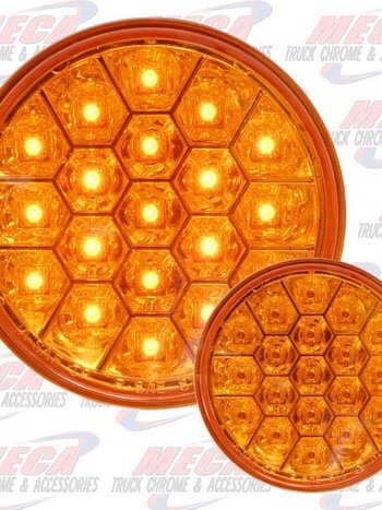 LED 4'' 19 DIODE AMBER W/ REFLECTORS
