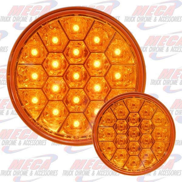 LED 4'' 19 DIODE AMBER W/ REFLECTORS