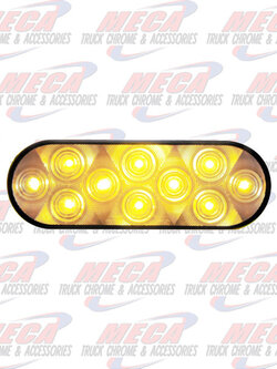 OVAL LT W/ 10 CLEAR AMBER LEDS