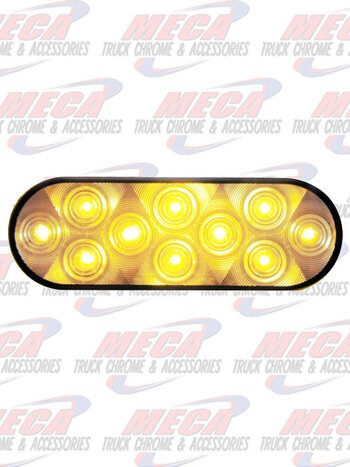 OVAL LT W/ 10 CLEAR AMBER LEDS