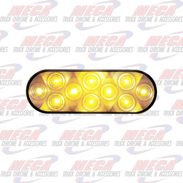 OVAL LT W/ 10 CLEAR AMBER LEDS