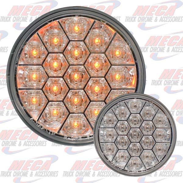 LED 4'' 19 DIODE AMBER CLEAR W/ REFLECTORS