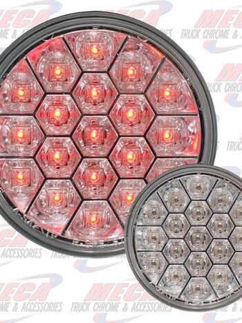 LED 4'' 19 DIODE RED CLEAR W/ REFLECTORS