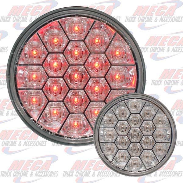LED 4'' 19 DIODE RED CLEAR W/ REFLECTORS