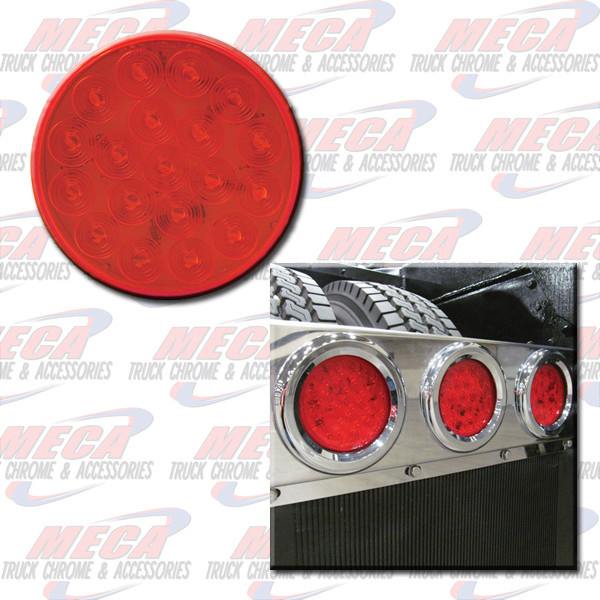 LED 4'' RED ECO FLAT LENS 19 DIODES