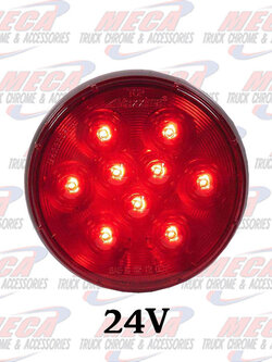 4" Round Red STT LIGHTNING Dual Voltage 12/24 VDC