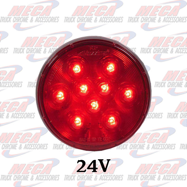 4" Round Red STT LIGHTNING Dual Voltage 12/24 VDC