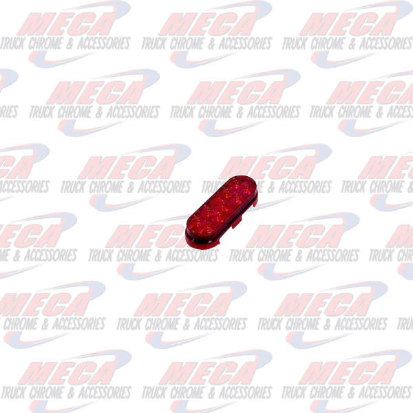 6" Oval Red STT LIGHTNING Dual Voltage 12/24 VDC