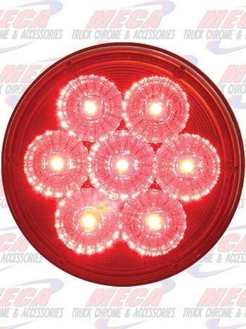 LED 4'' RED ECO W/ 7 LARGE DIODES & REFLECTOR