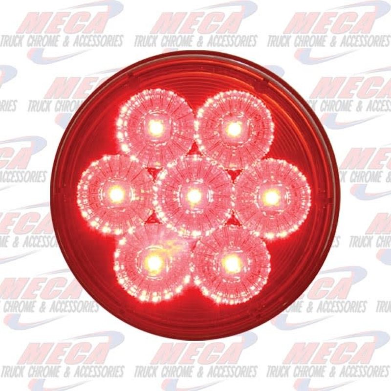 LED 4'' RED ECO W/ 7 LARGE DIODES & REFLECTOR