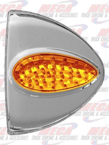 CORNER TURN SIGNAL COVER PB W/ LIGHT AMBER 39 LED