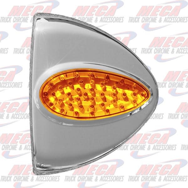 CORNER TURN SIGNAL COVER PB W/ LIGHT AMBER 39 LED