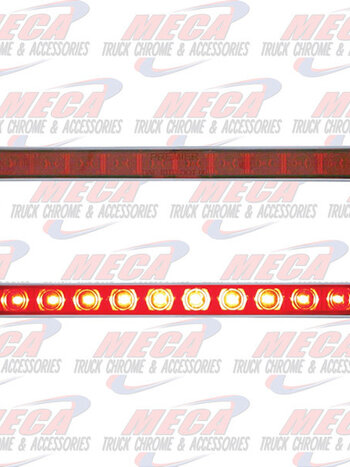 10 LED 9" LIGHT BAR RED W/ CHROME PLASTIC BEZEL