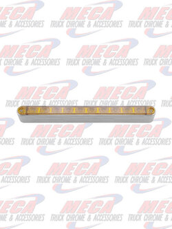 10 LED 9" LIGHT BAR AMBER W/ CHROME PLASTIC BEZEL