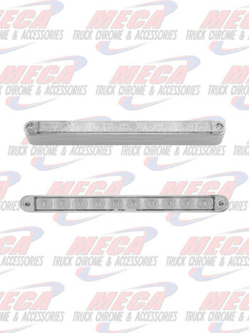 10 LED 9" LIGHT BAR RED CLEAR W/ CHROME BEZEL