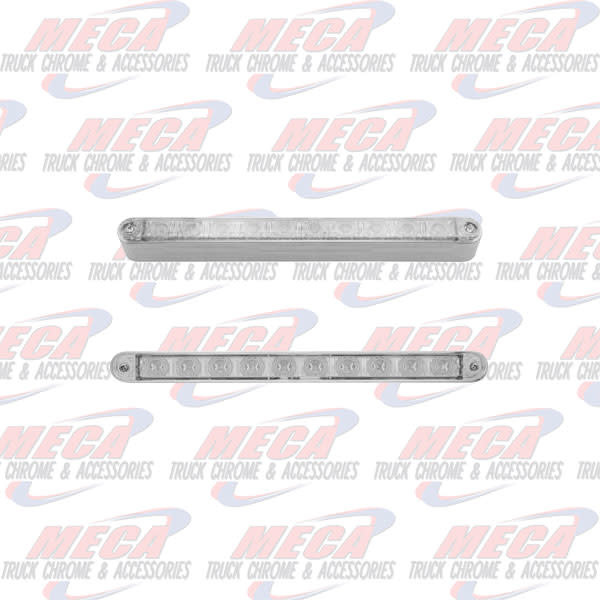 10 LED 9" LIGHT BAR RED CLEAR W/ CHROME BEZEL