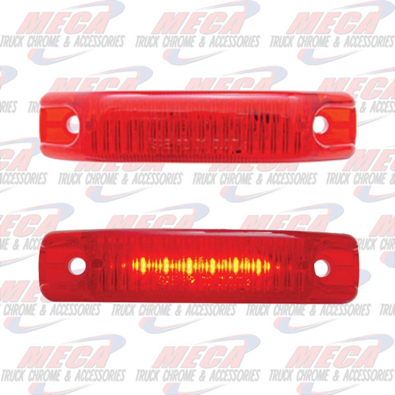 MARKER LED THIN RED 6 LED W/ 2 MALE PLUGS