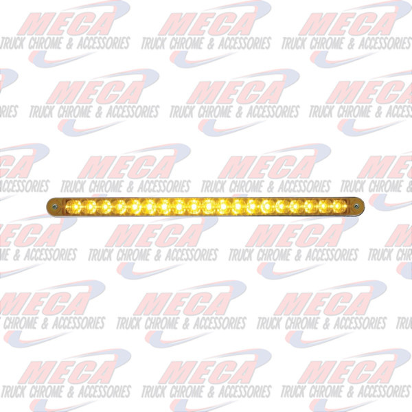LED 12" BAR W/ 19 AMBER REFLECTORS & CHROME BEZEL