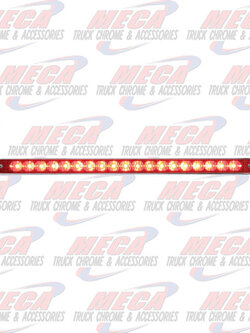 LED 12" BAR W/ 19 RED REFLECTORS & CHROME BEZEL
