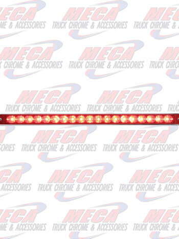LED 12" BAR W/ 19 RED REFLECTORS & CHROME BEZEL