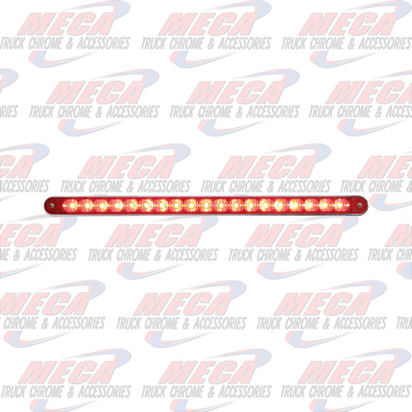 LED 12" BAR W/ 19 RED REFLECTORS & CHROME BEZEL