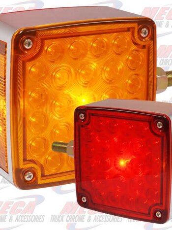 HOOD FENDER LED LIGHT ONE BOLT CHROME AMBER/ RED