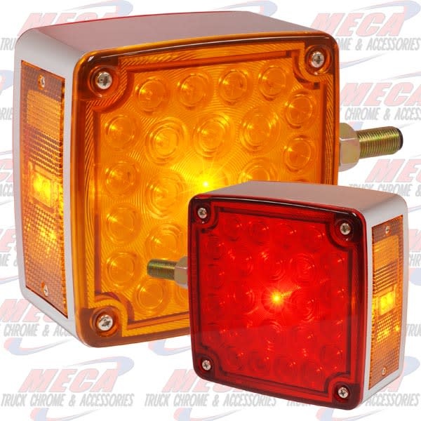 HOOD FENDER LED LIGHT ONE BOLT CHROME AMBER/ RED