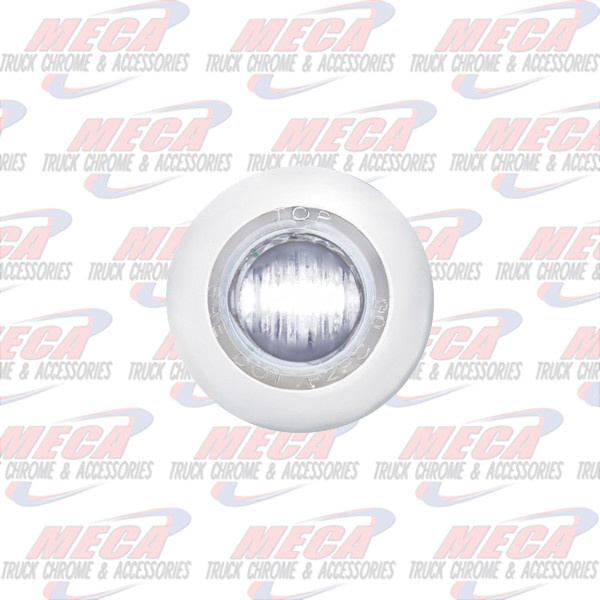 MINI 3- LED DOTS WHITE CLEAR W/ CHR RIM .75" HOL