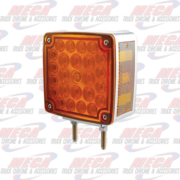 HOOD FENDER LED TWO BOLT AMBER/ RED FLAT LENS DVR