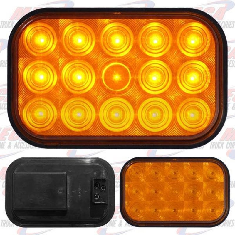 LIGHT LED SQUARE AMBER W/ 15 DIODES