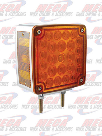 HOOD FENDER LED TWO BOLT AMBER/ RED FLAT LENS PSGR