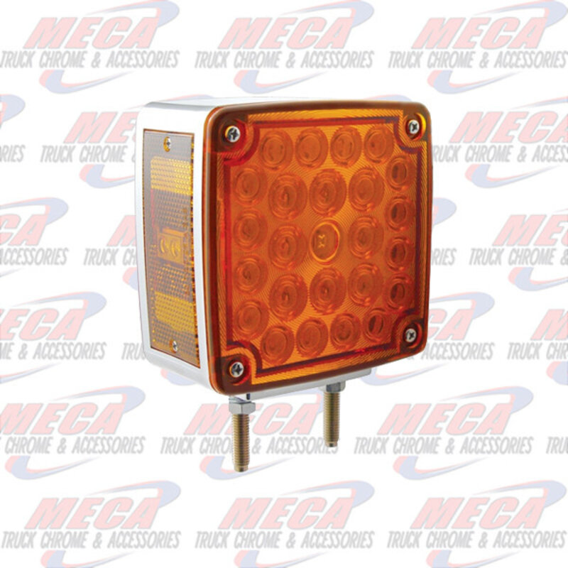 HOOD FENDER LED TWO BOLT AMBER/ RED FLAT LENS PSGR