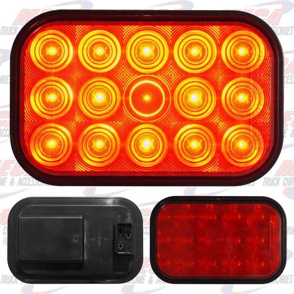 LIGHT LED RECT RED W/ 15 DIODES