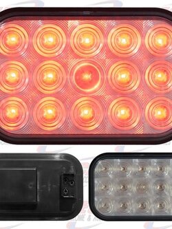LIGHT LED SQUARE CLEAR RED W/ 15 DIODES