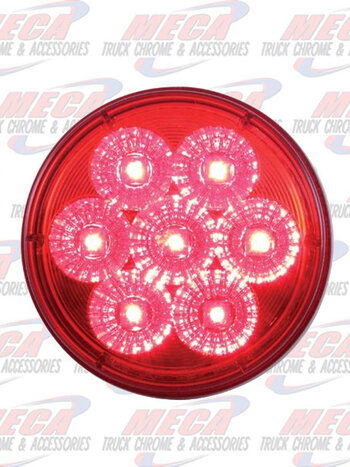 LED 4'' RED W/ 7 LARGE DIODES 12 & 24 VOLTS