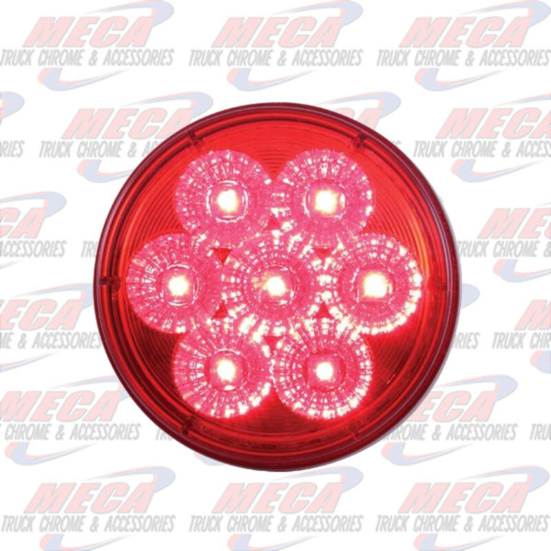 LED 4'' RED W/ 7 LARGE DIODES 12 & 24 VOLTS