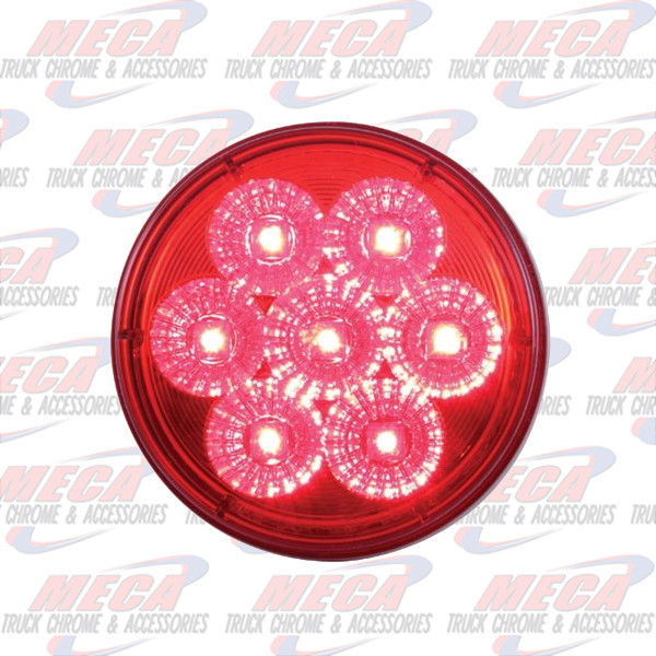 LED 4'' RED W/ 7 LARGE DIODES 12 & 24 VOLTS