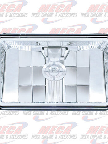 HEADLIGHT HIGH POWER WITH 1 LED - RECT LOW BEAM