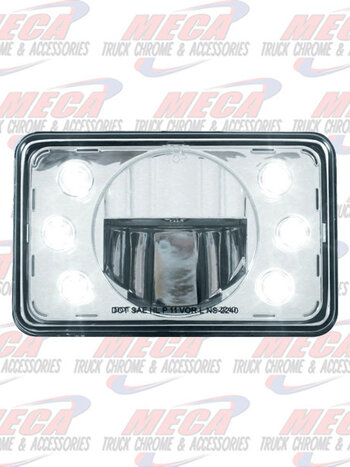 HEADLIGHT HIGH POWER WITH 1 LED - RECT LOW BEAM