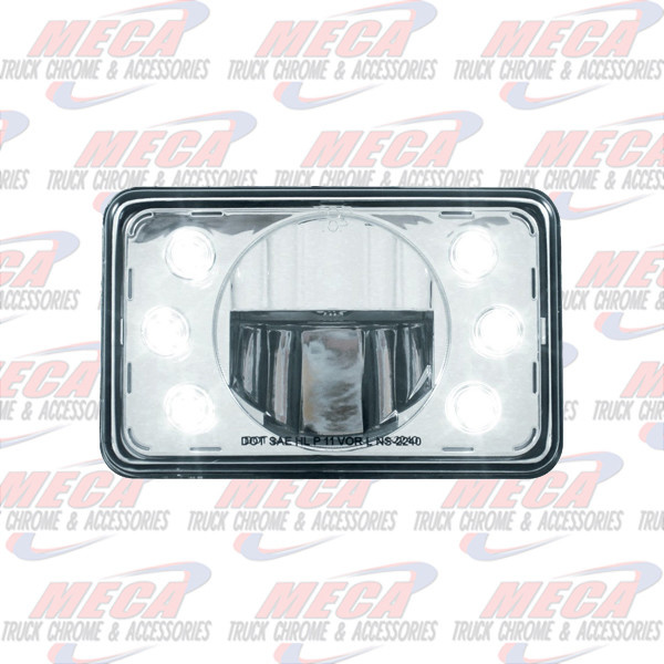 HEADLIGHT HIGH POWER WITH 1 LED - RECT LOW BEAM