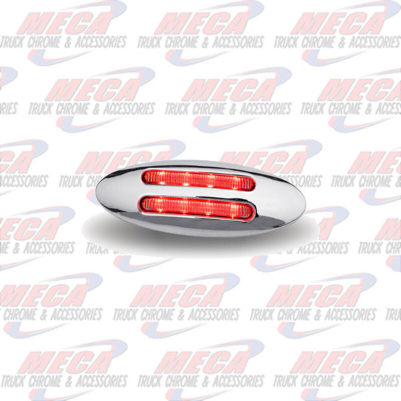 LED FLATLINE SHORT SLIMMER MARKER LIGHT CLEAR RED