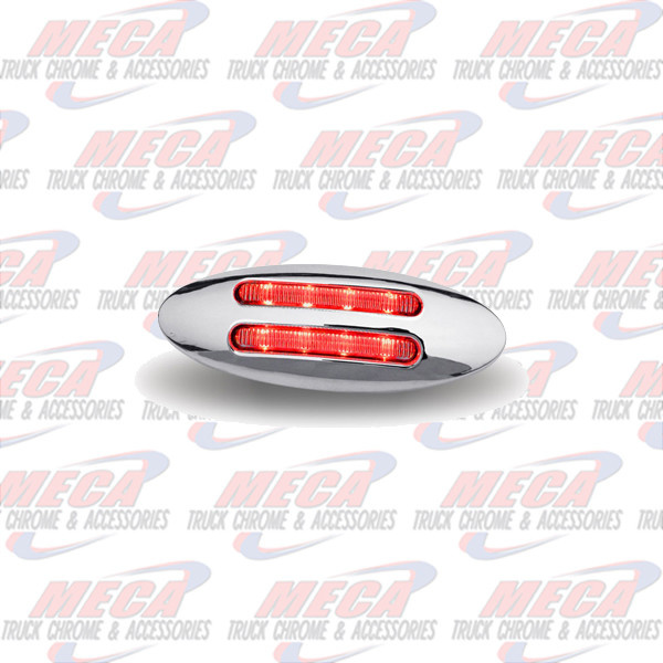 LED FLATLINE SHORT SLIMMER MARKER LIGHT CLEAR RED
