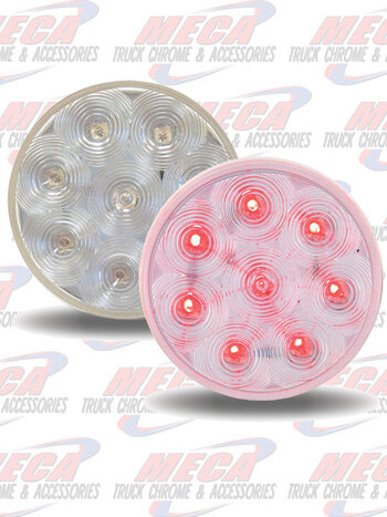 LED 4'' CLEAR RED ECO FLAT LENS 8 DIODES