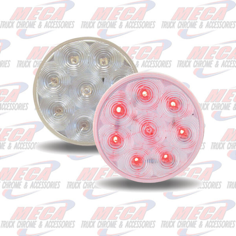 LED 4'' CLEAR RED ECO FLAT LENS 8 DIODES