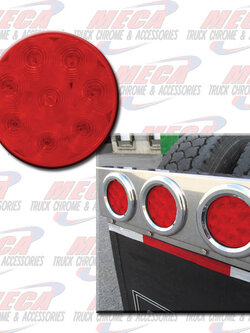 LED 4'' RED ECO FLAT LENS 8 DIODES