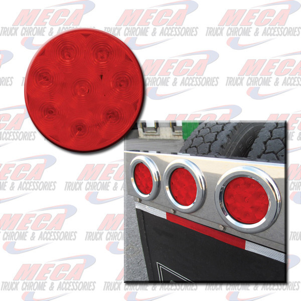 LED 4'' RED ECO FLAT LENS 8 DIODES