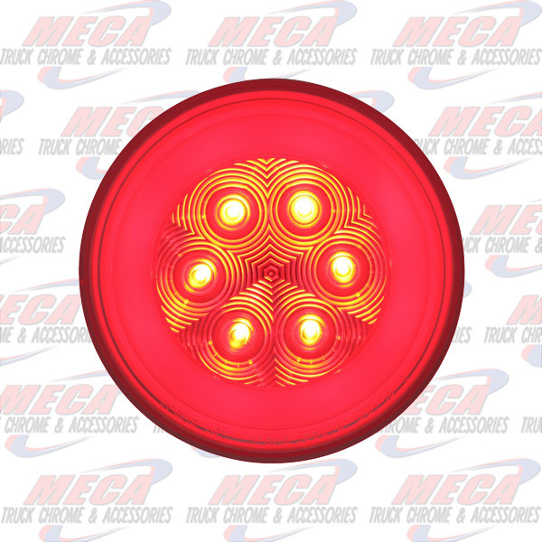 LED 4'' HALO LIGHT CLEAR RED W/ 21 DIODES