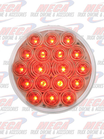 LED 4'' CLEAR RED W/ GROTE PLUG
